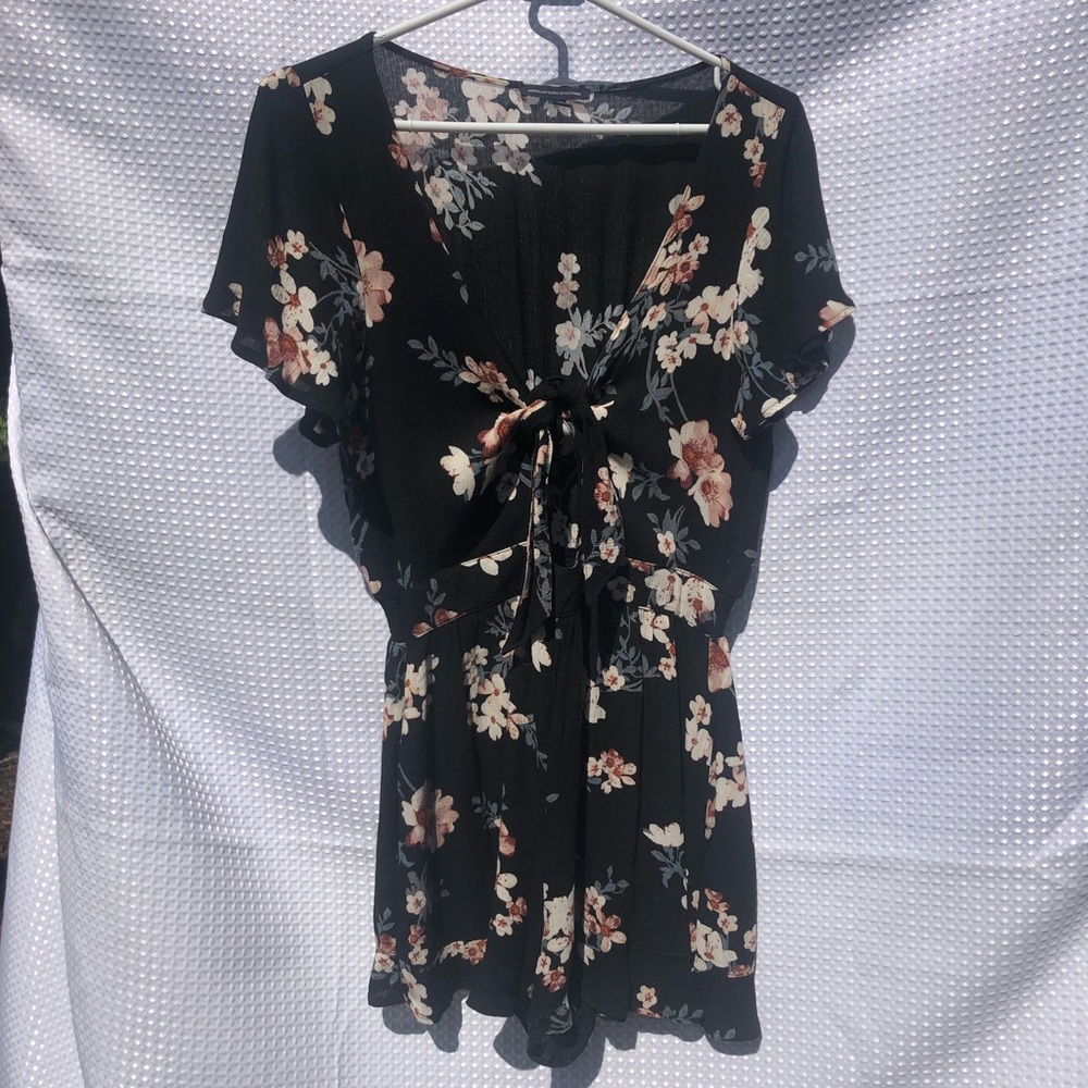 Black Floral romper American Eagle